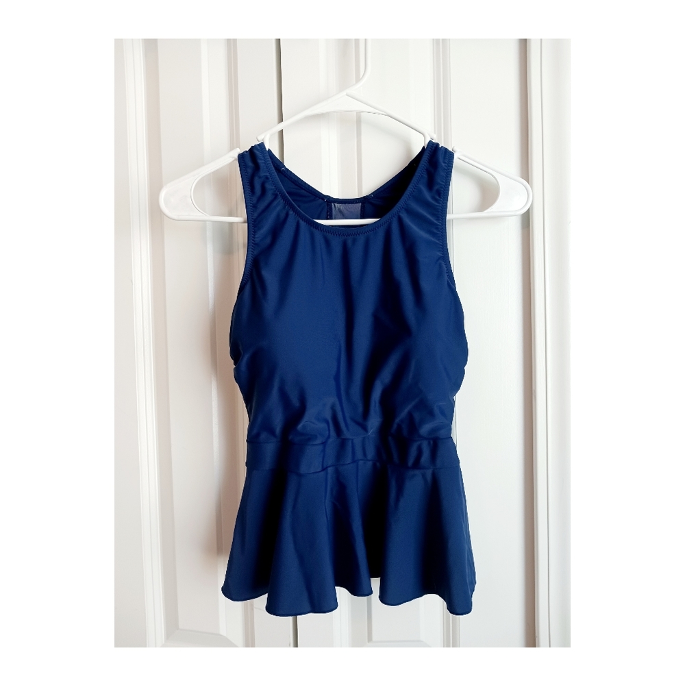 Latched Mama Racerback Peplum Swim Tank